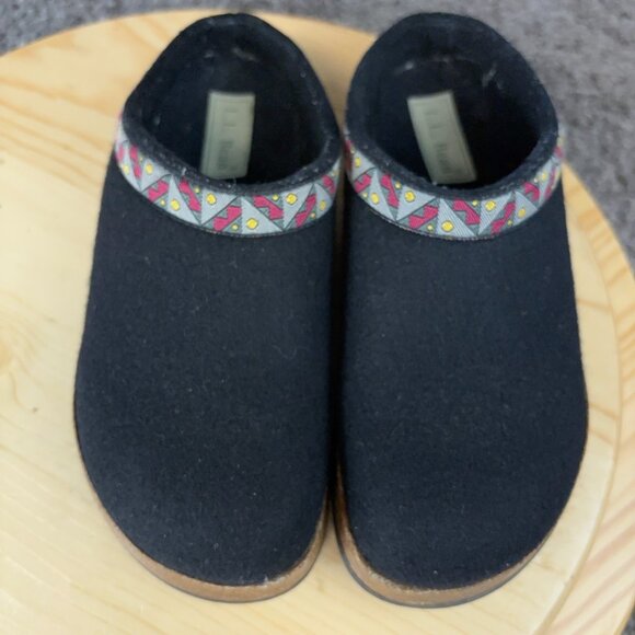 Black Slip-On Clogs with Patterned Trim - Picture 5 of 8